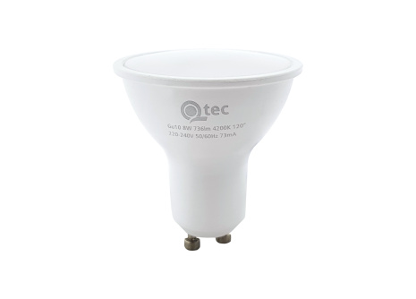 LED žárovka Qtec 8W GU10 736lm neutrální bílá