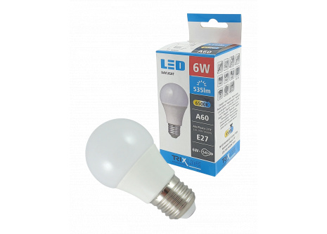 LED žárovka Trixline 6W A60 E27 denní bílá