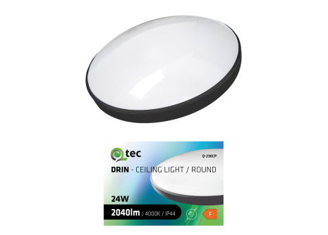 Led stropní svítidlo Q-236CP 24W 4000K ø37cm/kruhové černé QTEC