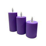 HD-140 LED svíce - fialová HOME DECOR sada 3ks