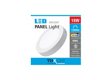 Podhledové LED svítidlo TRIXLINE – přisazené, kulaté 18W denní světlo