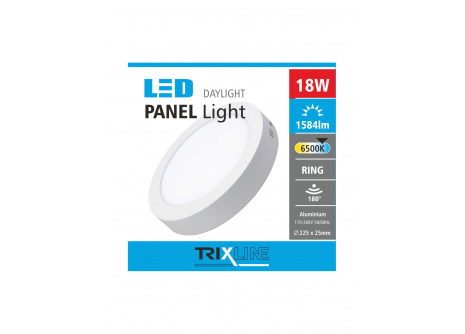 LED panel TRIXLINE 18W, kruhový přisazený 6500K