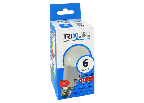LED žárovka Trixline 6W 564lm E27 A60 studená bílá
