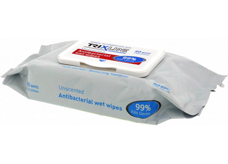 Antibakteriální ubrousky TRIXLINE 60ks TR M391