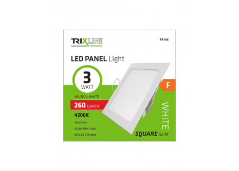 LED panel TRIXLINE TR 106 3W, čtverec vestavný 4200K