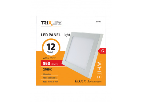 LED panel TRIXLINE TR 141 12W, čtvercový přisazený 2700K