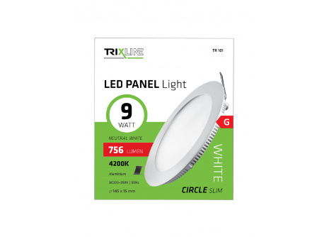 LED panel TRIXLINE TR 101 9W, kruhový vestavný 4200K