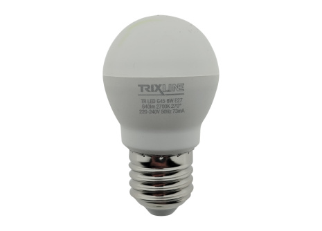 LED žárovka 8W 640lm E27 G45 teplá bílá Trixline