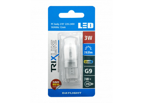 LED žárovka Trixline 3W G9 6500K denní bílá