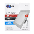 LED panel Qtec Q-213S 24W, čtvercové vestavné 6500K