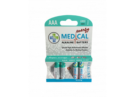 Medical alkalická AAA  baterie 1,5V  LR03 4ks blistr