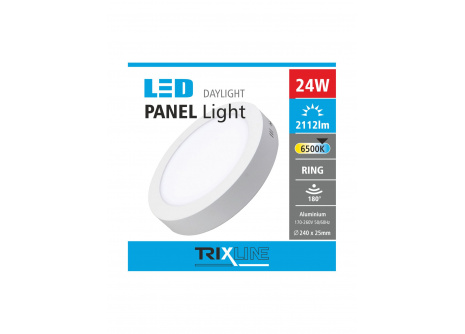 LED panel TRIXLINE 24W, kruhový přisazený 6500K