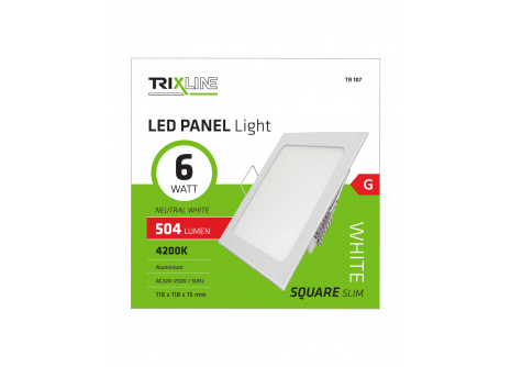 LED panel TRIXLINE TR 107 6W, čtverec vestavný 6500K