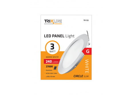 LED panel TRIXLINE TR 123 3W, kruhový vestavný 2700K