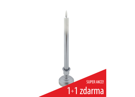 Dlouhá LED svíce - bílo-stříbrná HOME DECOR HD-119SS