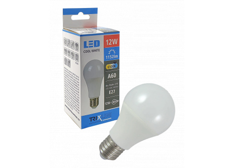 LED žárovka Trixline 12W E27 A60 denní světlo