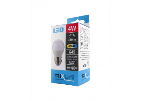 LED žárovka Trixline 4W G45 E27 studená bílá